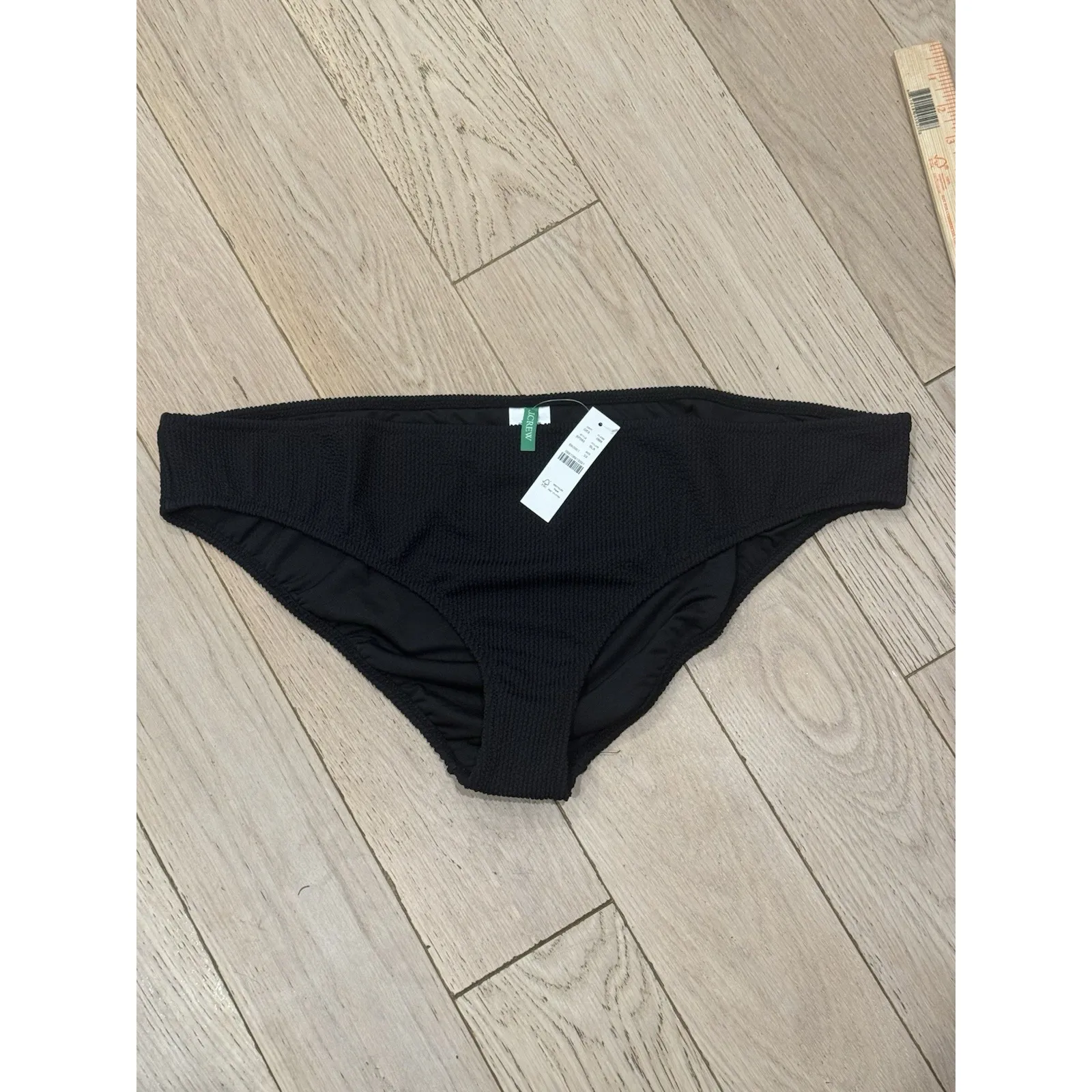 J. Crew Textured‎ Hipster Full-Coverage Bikini Bottom Black NWT Plus Size 3X - Image 2