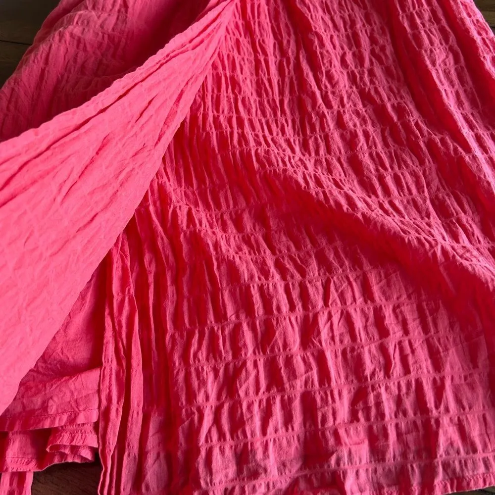 A New Day Women's Pink Coral Ruffle Short Sleeve MIDI Dress Size Medium - Image 12