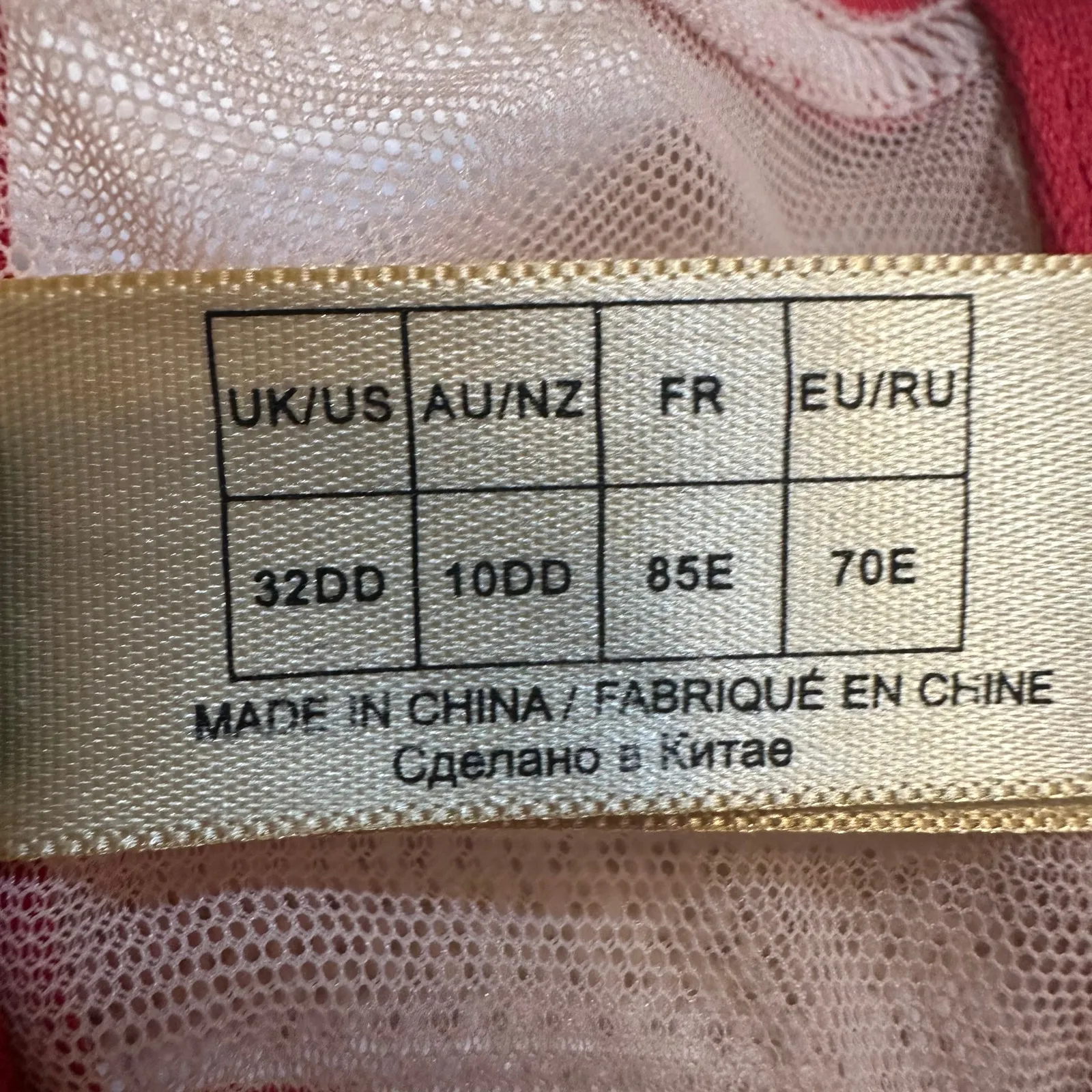 Dita Von Teese Red Lace Bra sz 32DD Sheer Maestra Red Non Pad Underwire Bra - Image 2