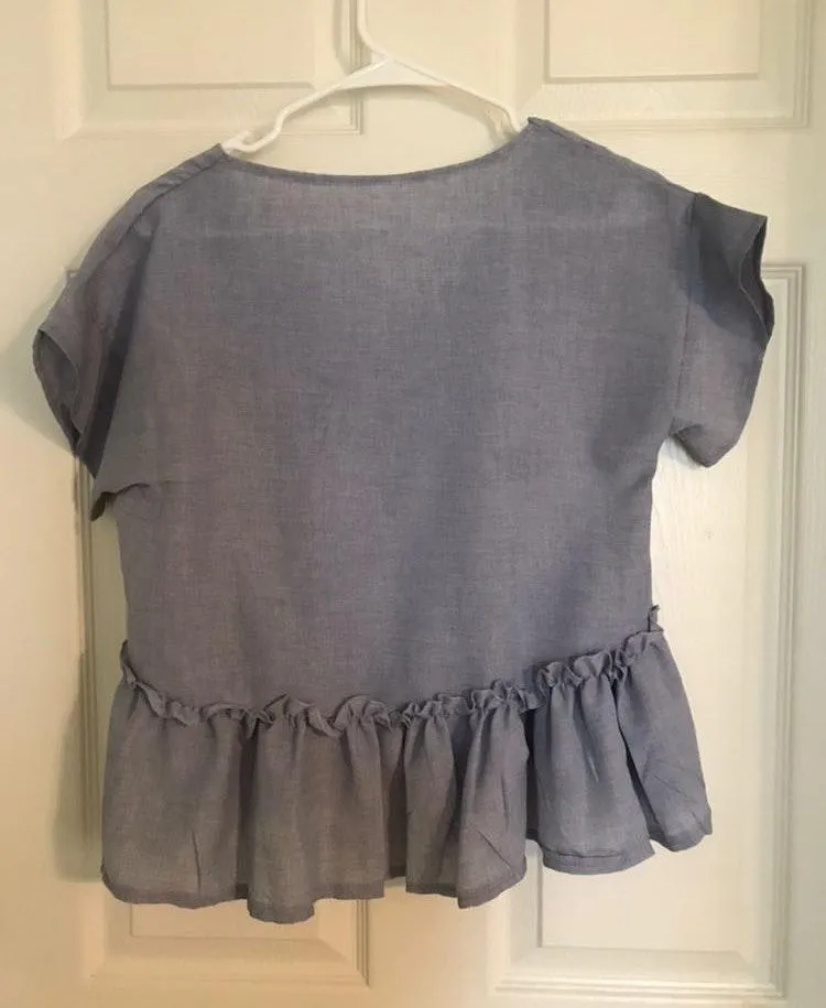 SheIn Blue Peplum Top - Image 2