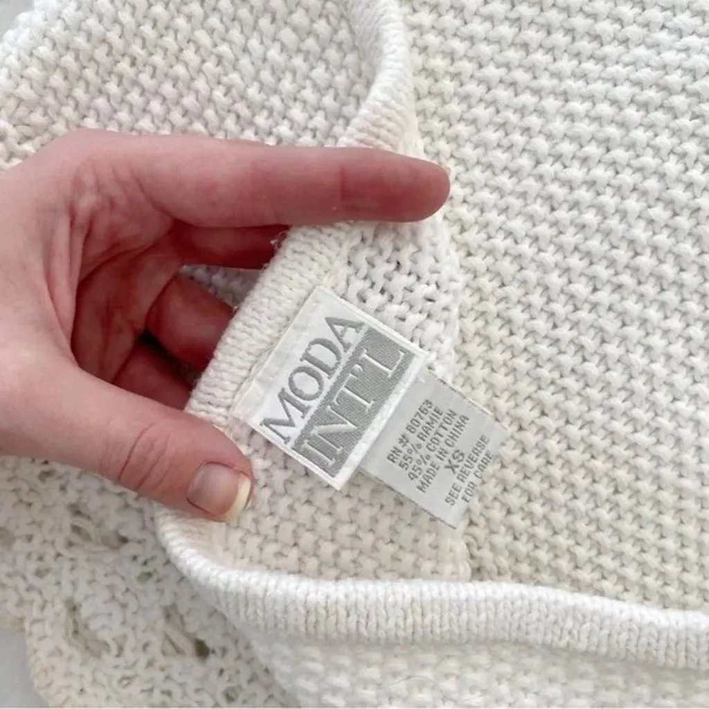 Vintage 90s Crochet Knit Halter Top White Size XS - Image 7