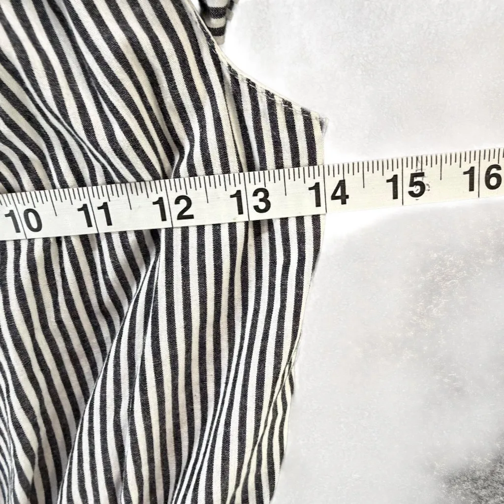 Buddy Basics Off Shoulder Dress Small Black White Stripe Ruffle Boho Boutique - Image 5