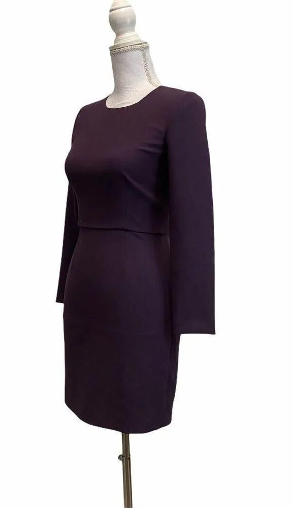 Elizabeth And James Women's Sz 0 Rudi Plum Sheath Mini Long Sleeve Casual Dress - Image 4