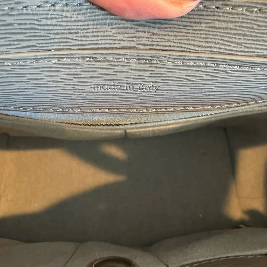 Senreve Mini Maestra Bag Storm Grey Leather Convertible Backpack Tote Gray - Image 11