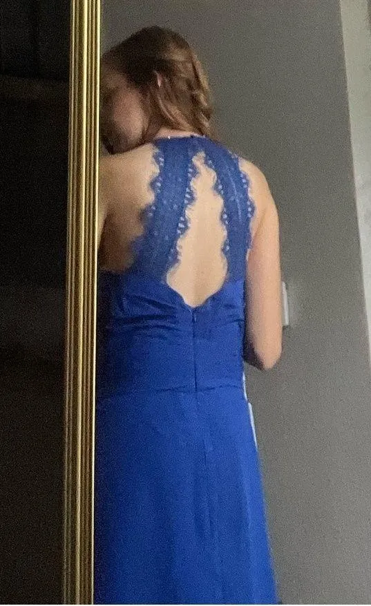 [JJ’s House] NWT Royal Blue Halter Lace Detail Dress- US 10 - Image 9