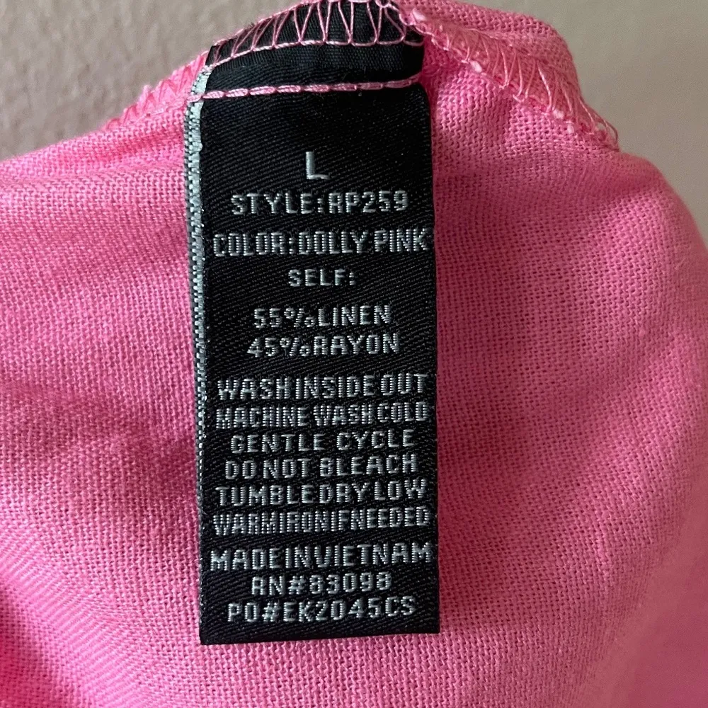 CiSono Pockets Spaghetti Straps Short Romper Drawstring Waist Pink Size L Size L - Image 8