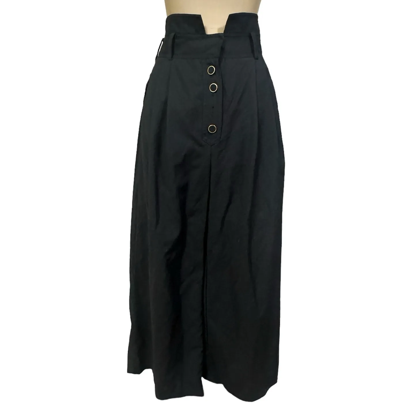 ZIMMERMANN Pants Black Wool High Waist Wide Leg Pleat Colorful Silk Belt size 6 - Image 6