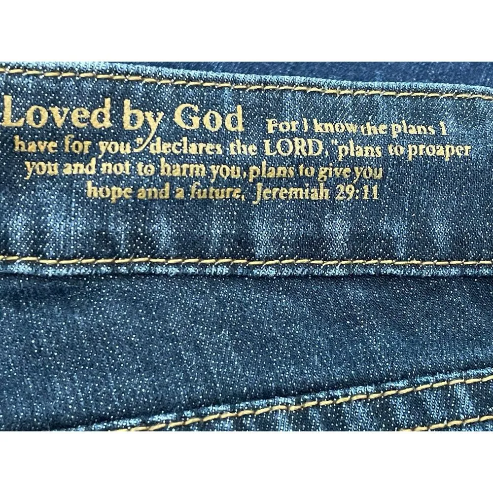 Not of This World Jesus Jeans Size 30 Low Rise Bootcut Baggy 90s Western Blue - Image 6