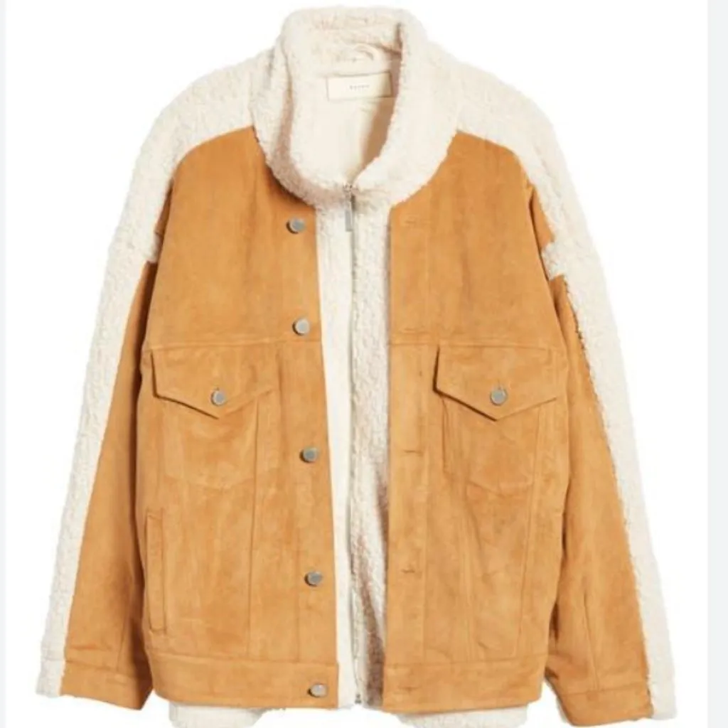 NWT BLANKNYC Faux Suede & Faux Shearling Trucker Jacket Small, CATCH ME OUTSIDE - Image 13