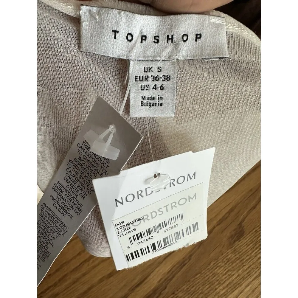 Top Shop y2k Grunge Mesh Top Tunic Off Shoulder  Ruched  Long Sleeve Sexy Sz 4-6 - Image 5