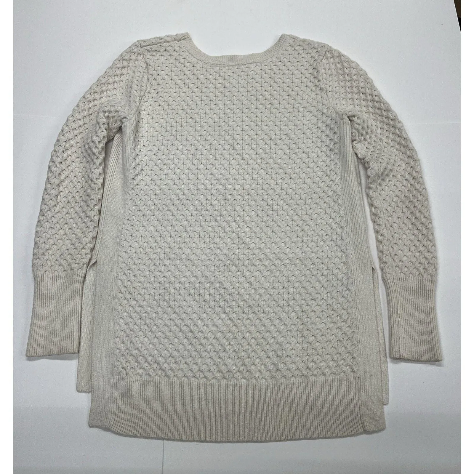 Athleta Honeycomb Knit Chunky Extra Fine Merino Wool Blend Sweater Women Small - Image 2
