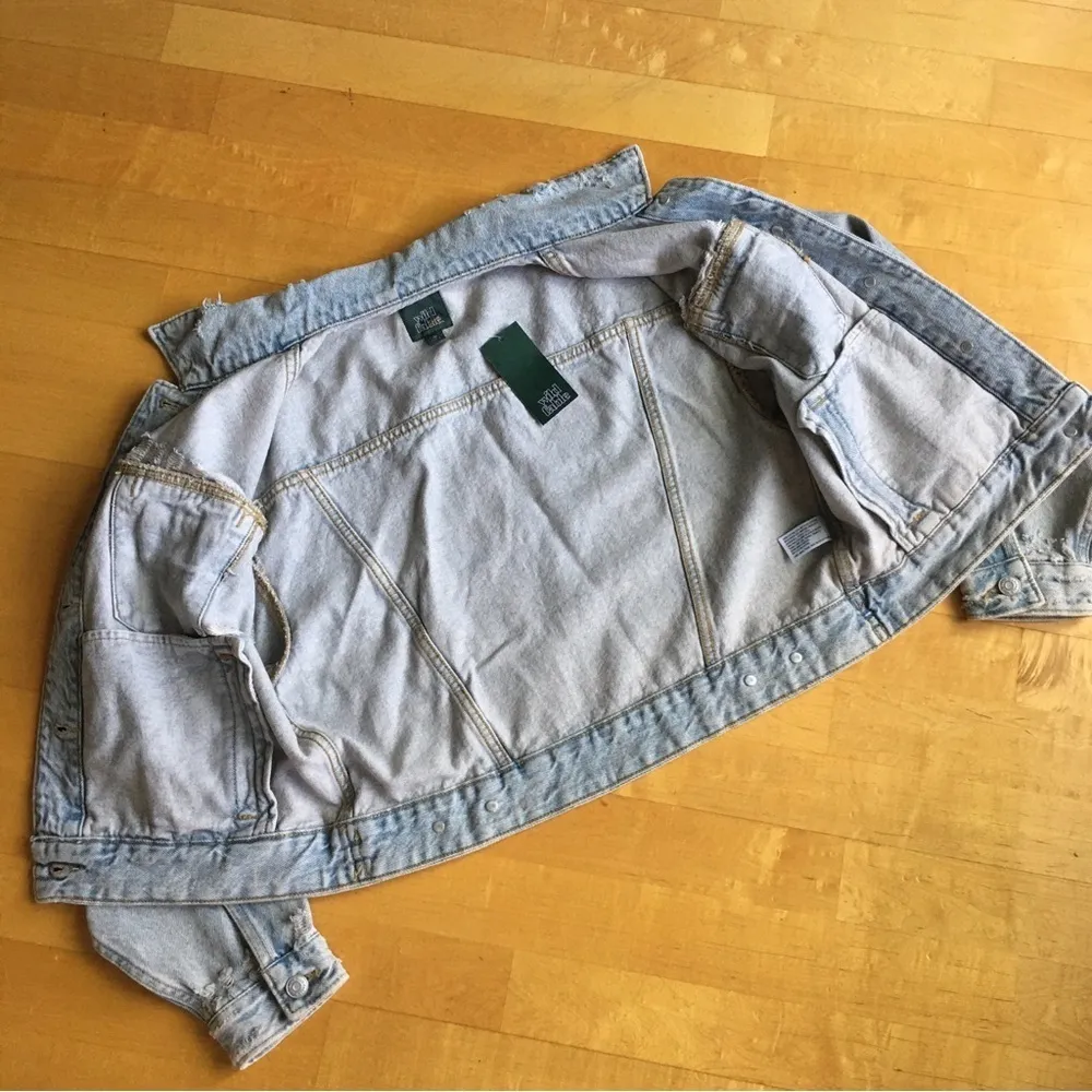 Wild Fable Cropped, Slightly Distressed, Jean Jacket, Light Blue, Size XS, NWT - Image 5