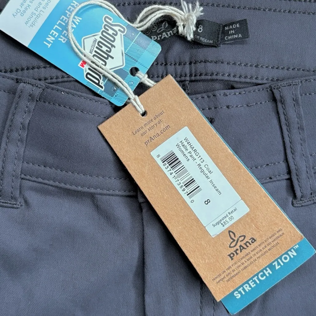 NWT Prana Halle Pants Mid-Rise Relaxed Fit Grey Size 8 - Image 3