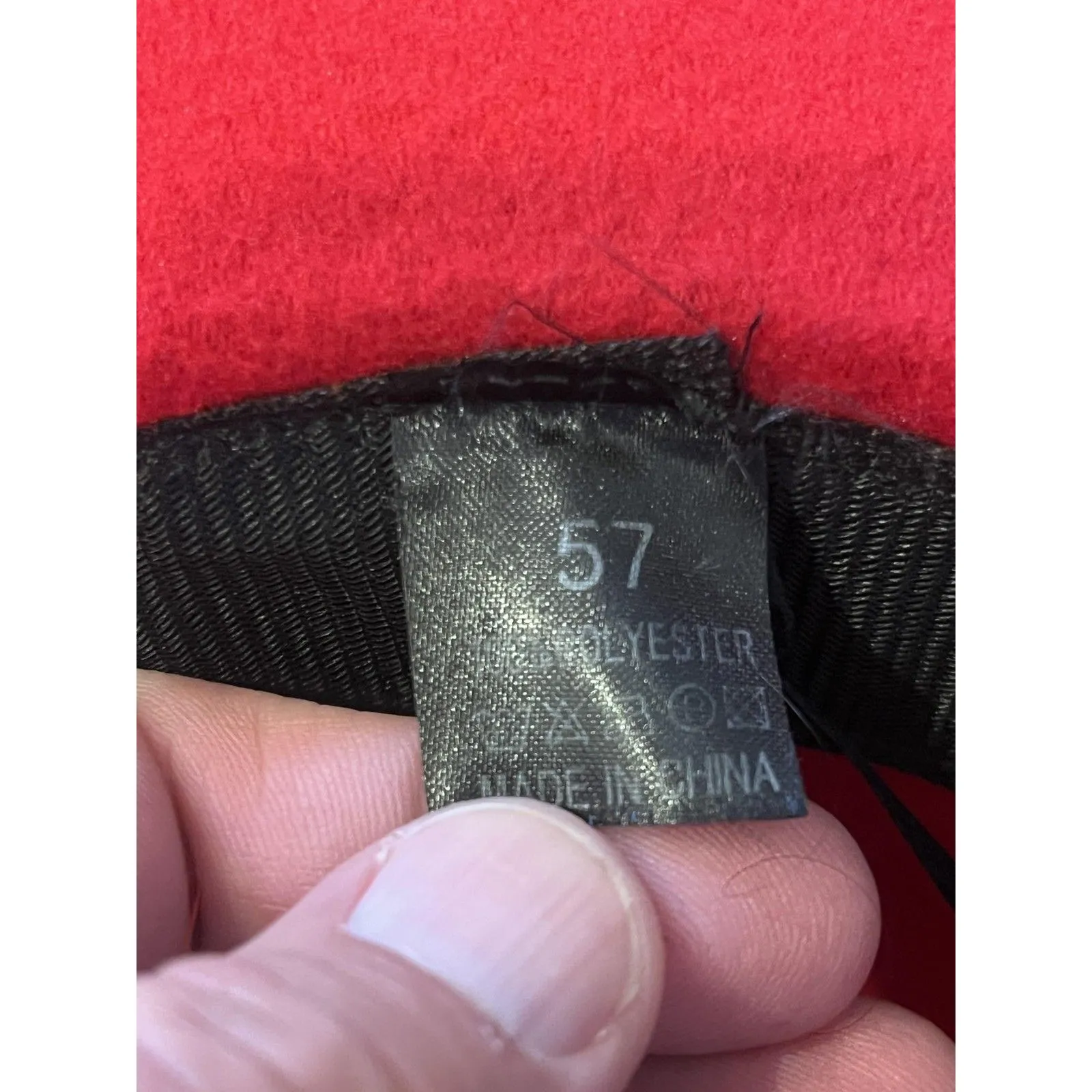 Gold Feather Western Hat Cowboy Fitted Womens 57 Red Felt Wide Brim Band - Image 4