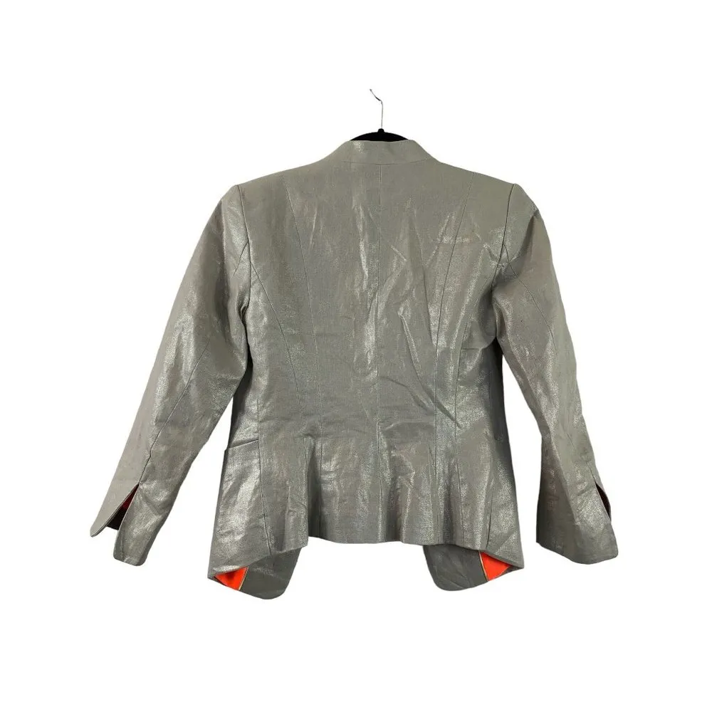 H&M Women's Metallic Light Grey Blazer - Image 2