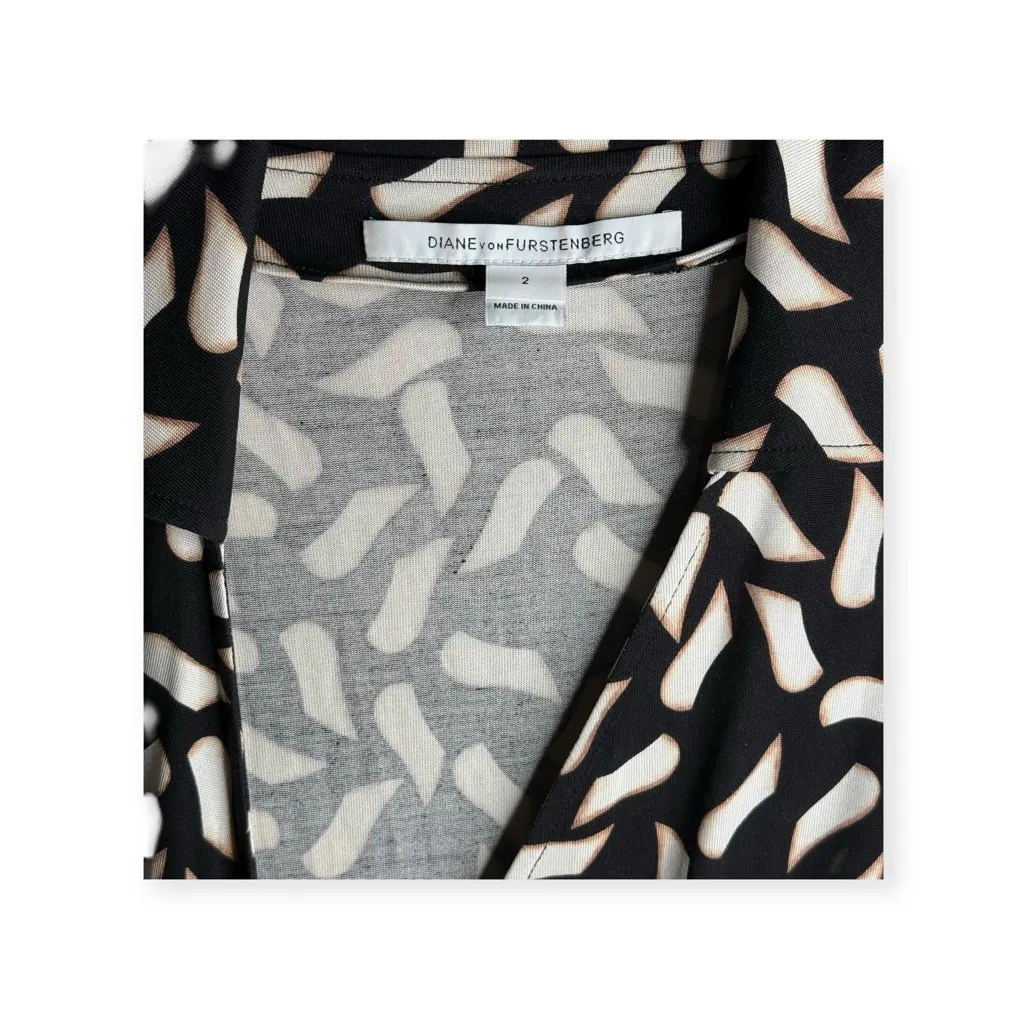 DVF ★ Amy Adams Celeb Red Carpet Vikuna Silk Wrap Dress ★ Warp Chain Print ★ 2 - Image 7