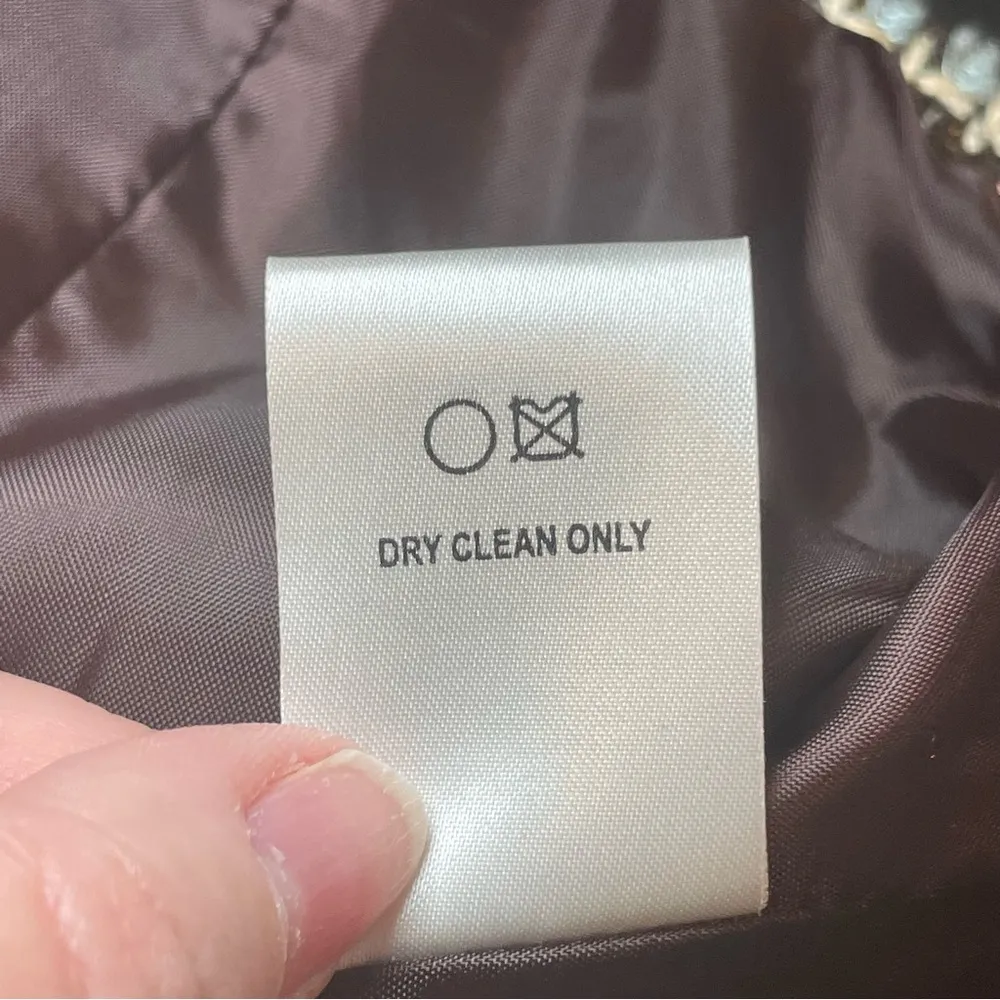 Vintage Koret Textured Boucle Tweed Button Lined Plaid Blazer 14 Career Office - Image 8