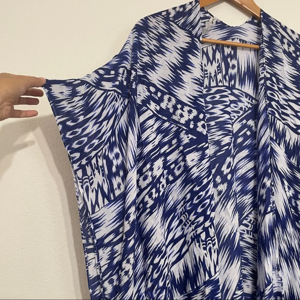 Michael Stars | Ruana Blue Tribal Swimsuit Kimono - Image 4