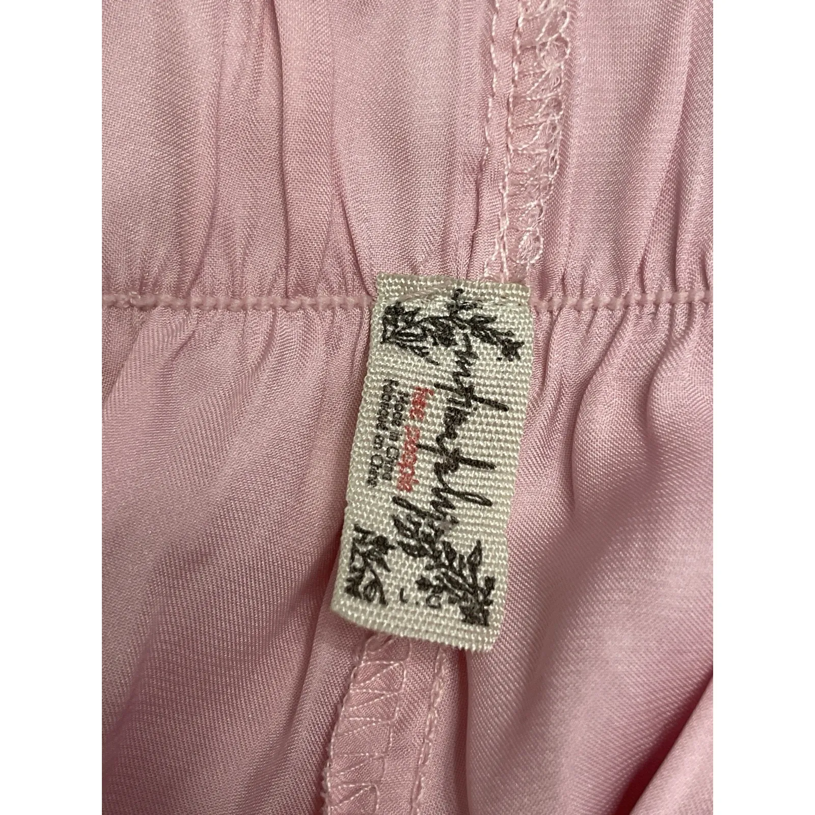 Intimately Free People Pajama Short Women Large Satin Pink Rose Embroider Lounge - Image 5