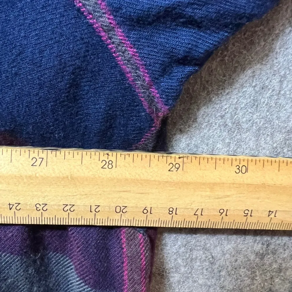 Lane Bryant Plaid Flannel Shirt Lace Up Long Sleeve Top Plus Size 26/28 Roll Tab - Image 4