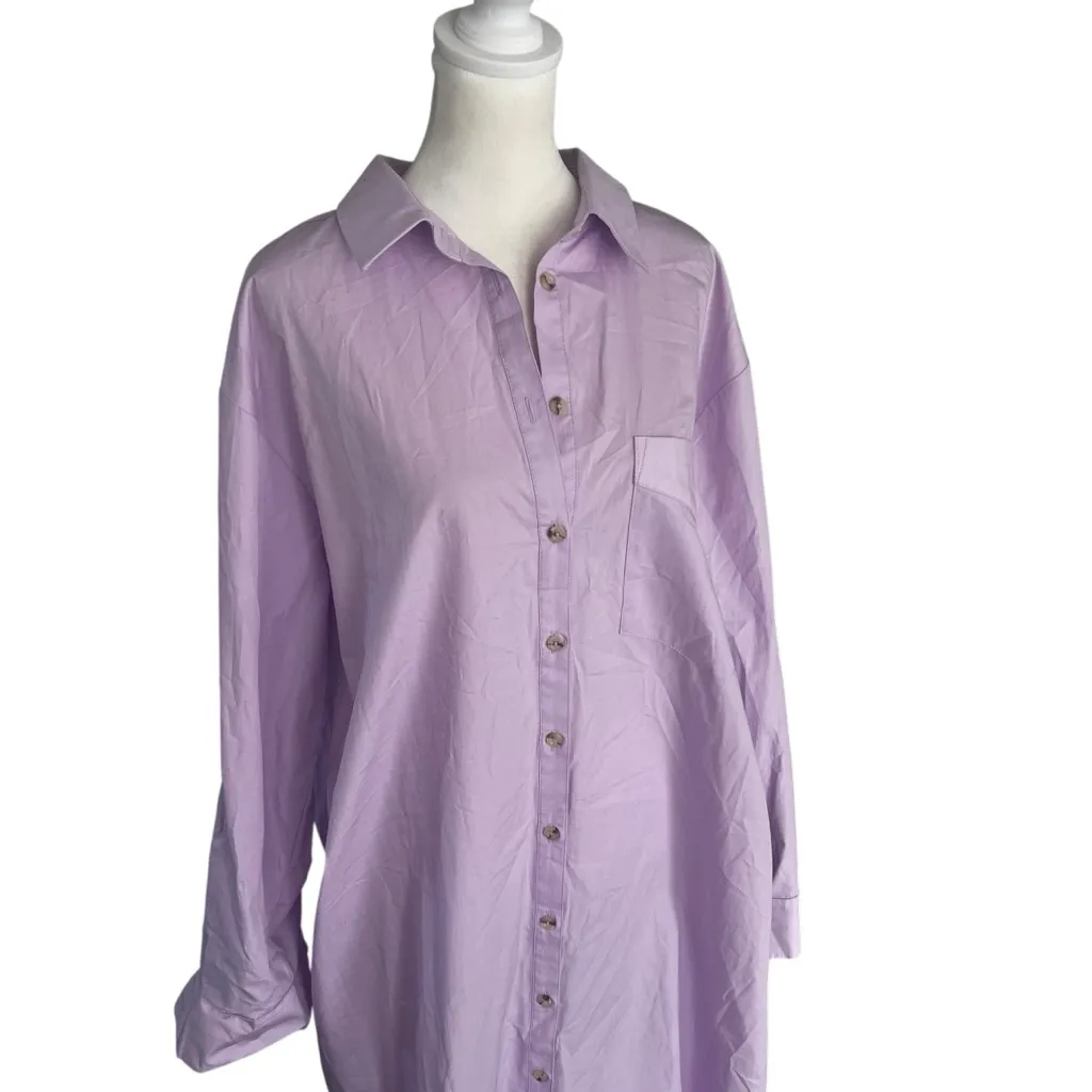 Anthropologie Maeve Soren Maxi Shirt Dress Lavender Button Front NWT L - Image 6
