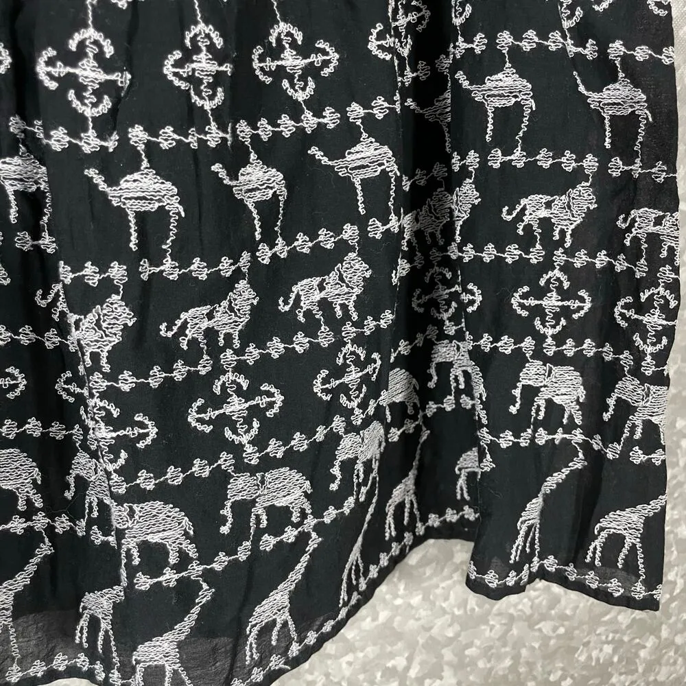 HD In Paris Women's Black Embroidered Animals Tank Top - Size Small - Whimsical - Image 5