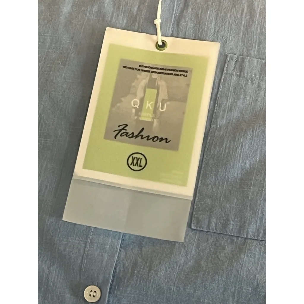 OKU Linen Button Shirt Pants 2 Piece Womens XXL Light Blue Long Sleeve Pull On Size 2X - Image 8