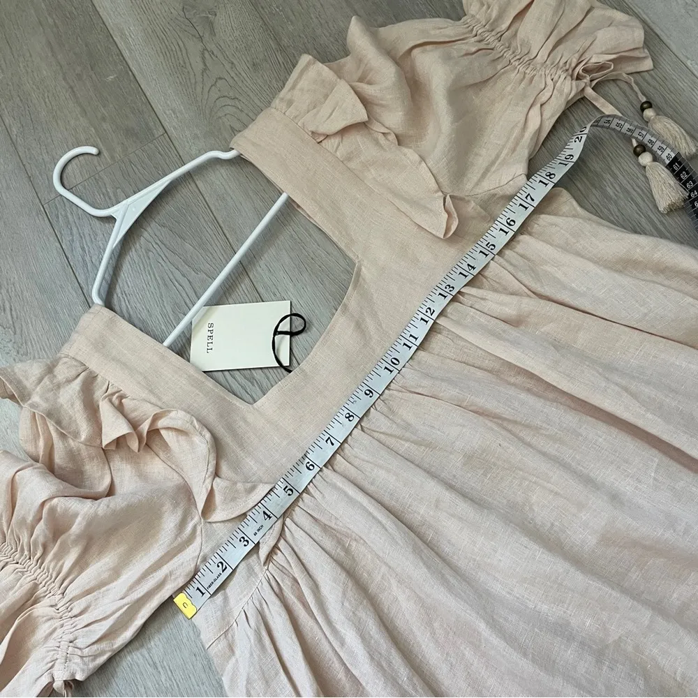 Spell & The Gypsy Linen Dress NWT mae mini womens Pink (medium) boho cottagecore - Image 5