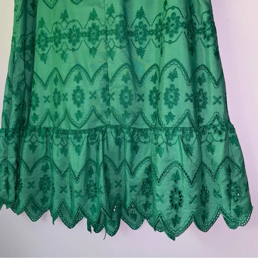 Emery Rose Size L Green Eyelet Mini Dress Boho Cottagecore Fairy Preppy Size L - Image 9