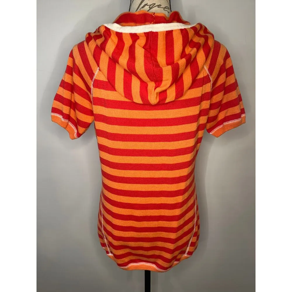 Krimson Klover striped hooded cotton blend sweater L Orange Size L - Image 3