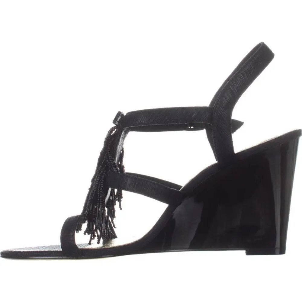 Womens Adrianna Papell Adair Fringe Gladiator Sandals, Black size 8 - Image 4