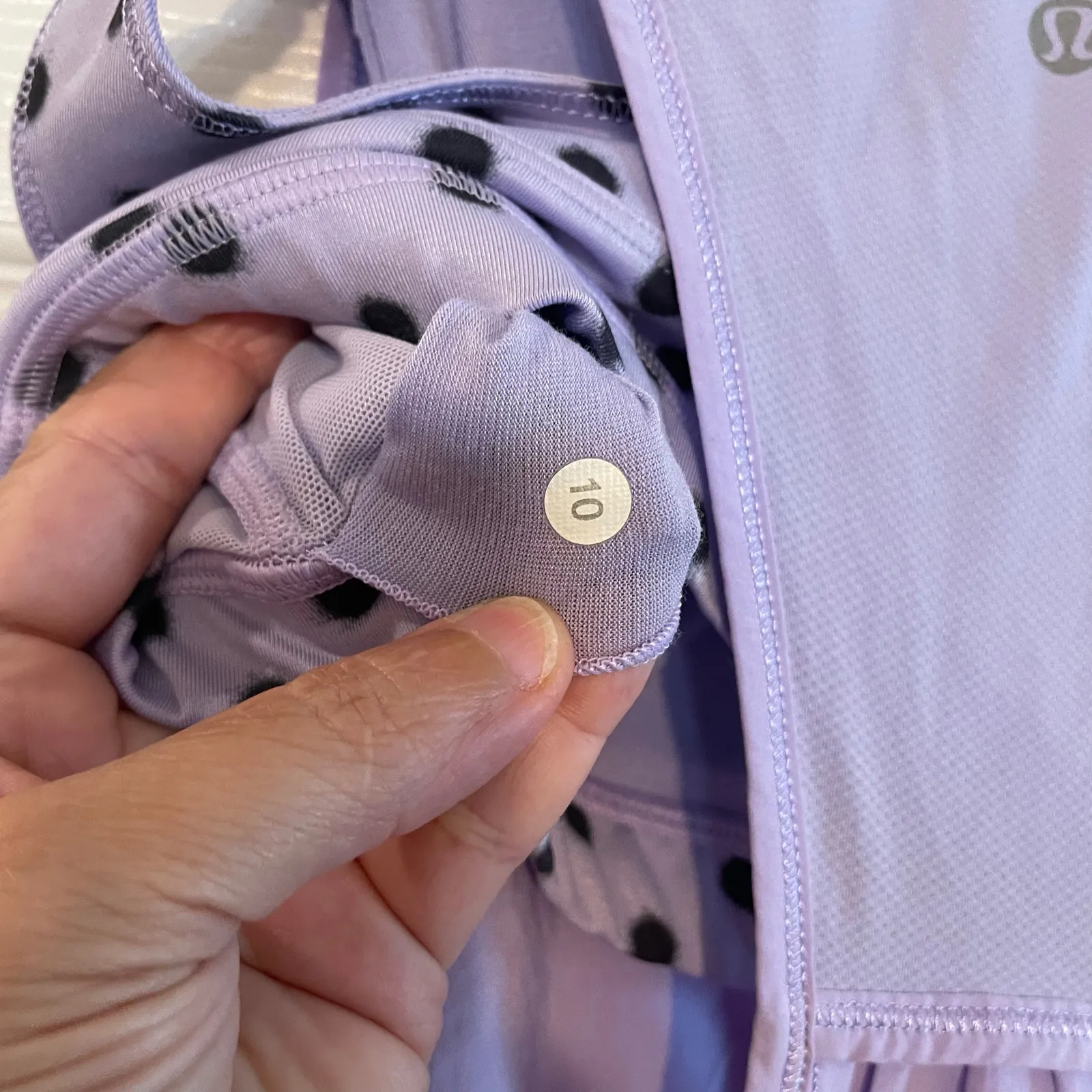 Lululemon Run: For Your Money Tank Lilac / High Noon Dot Lilac / Black Sz 10 Purple - Image 6