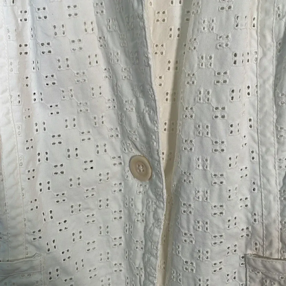 Talbots One Button Eyelet‎ Blazer White plus size 16 - Image 4