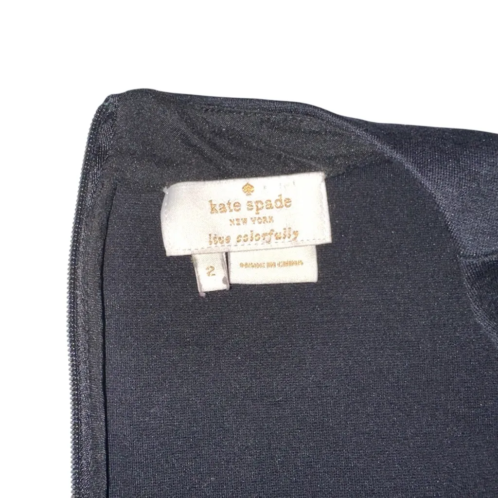 Kate Spade  Scalloped Hem Black 3/4 Sleeve Crop Top 2 - Image 4