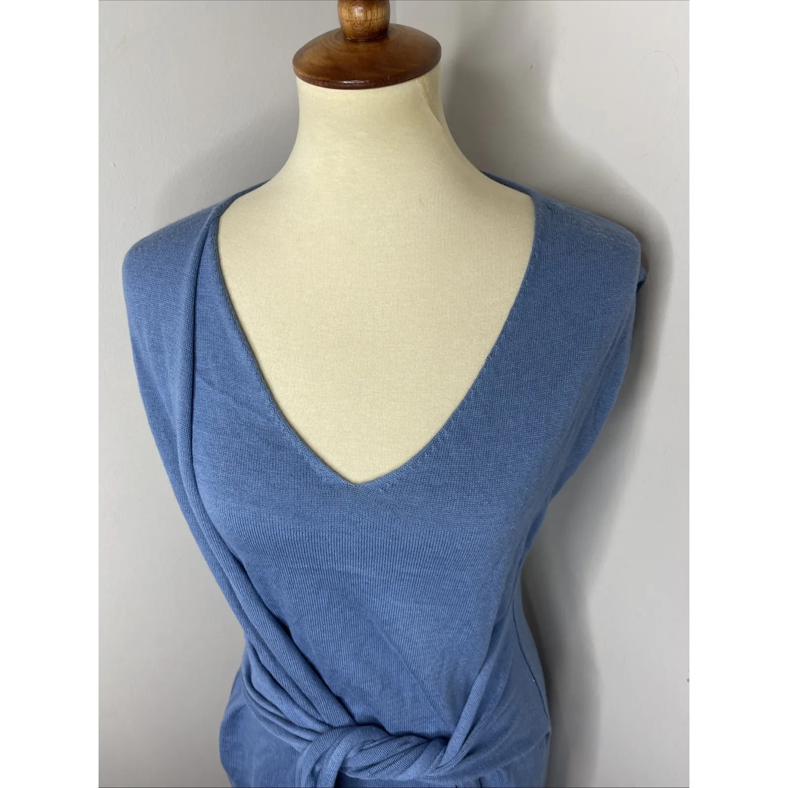 New Peruvian Connection Tidewater Harbour Island Dress Tie-Waist Blue Small S - Image 6