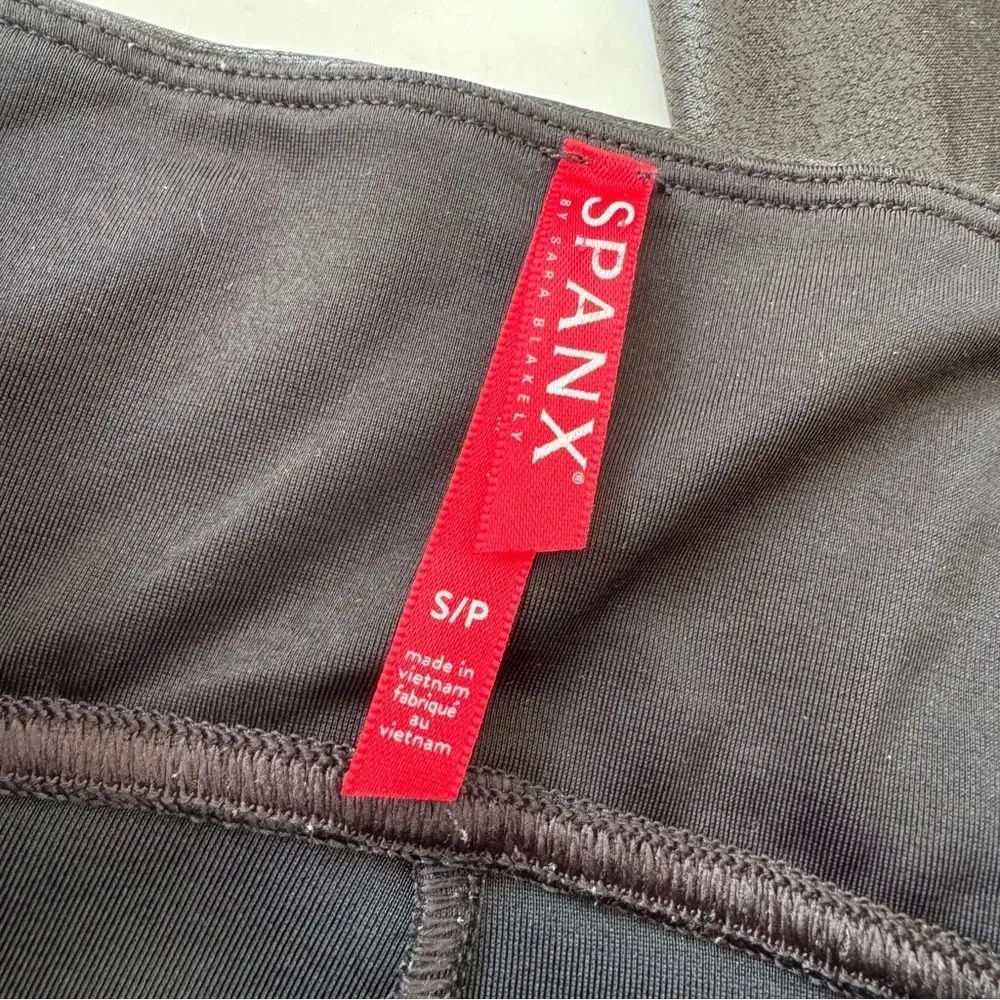 SPANX Faux Leather High Waisted Leggings Black Size S - Image 8