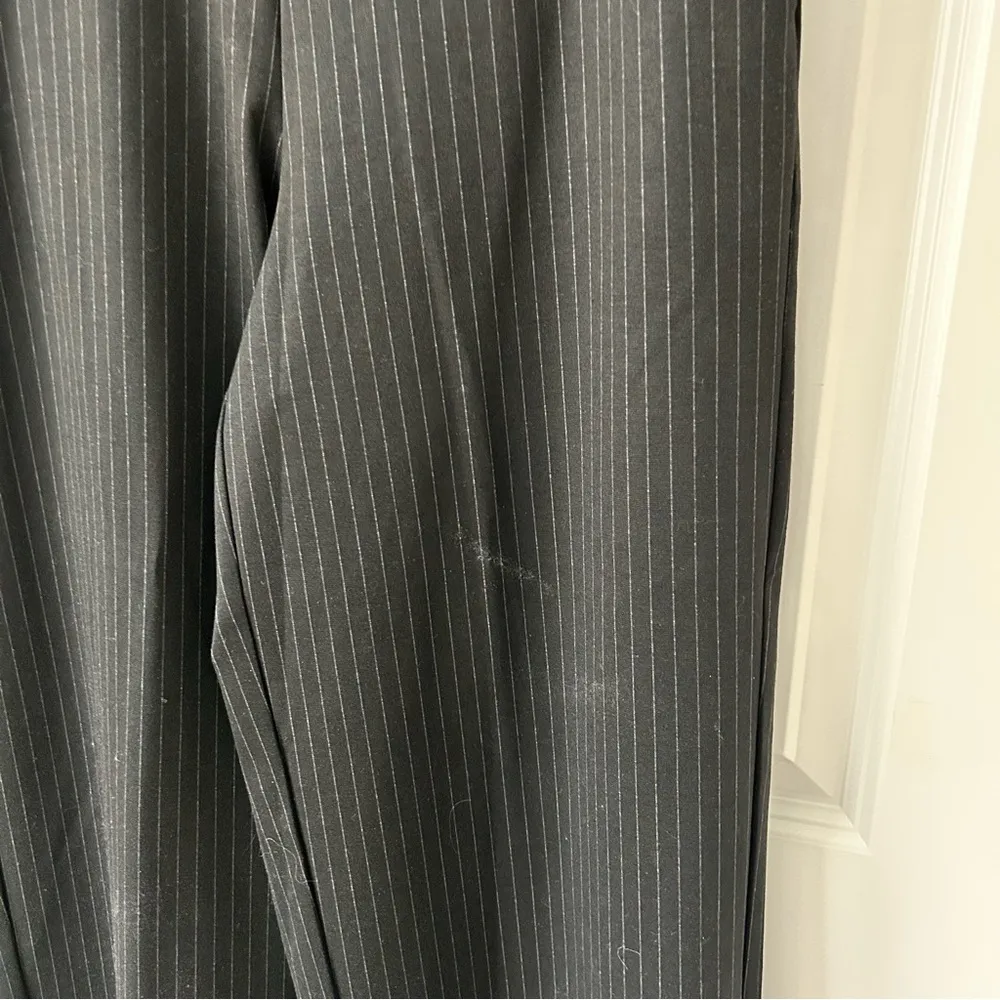 Max Studio Black Pinstripe Wide Leg Trousers Medium - Image 2