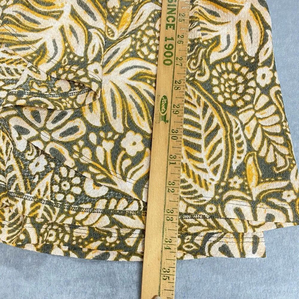 Cato Skirt Womans 18/20 W Green Yellow Floral A-Line Pull On Church Slouchy - Image 8