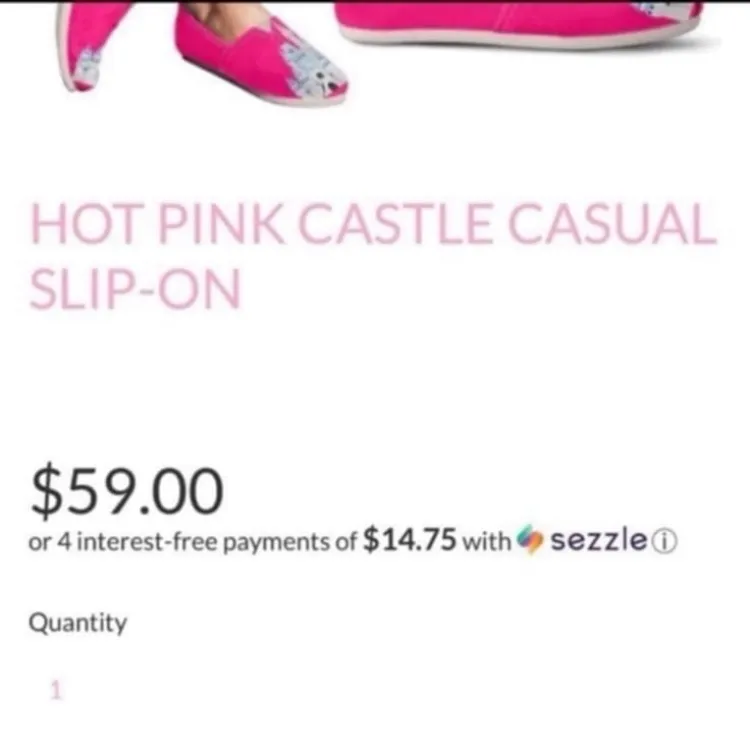 Disney Cinderella’s castle hot pink Toms style size 7 slip on loafers NWOT - Image 4