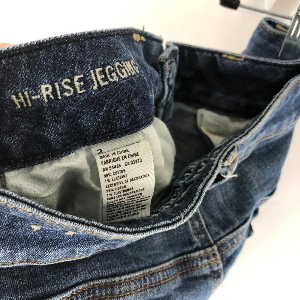 American Eagle Womens Jeans Hi-Rise Jegging Distressed Medium Wash Size 2 - Image 6