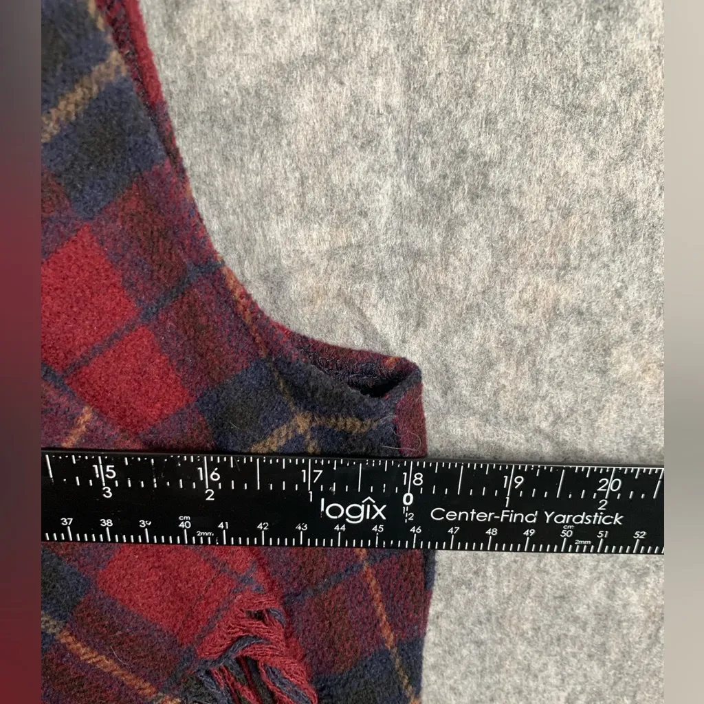 Jolt Womens Size Small Hoodie Lagenlook Plaid Cape‎ Red - Image 3