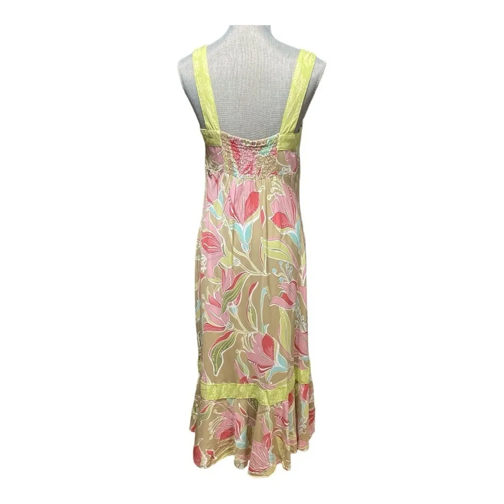Ku De Ta Floral Sundress with Beaded Sequins size L Pink Size L - Image 3