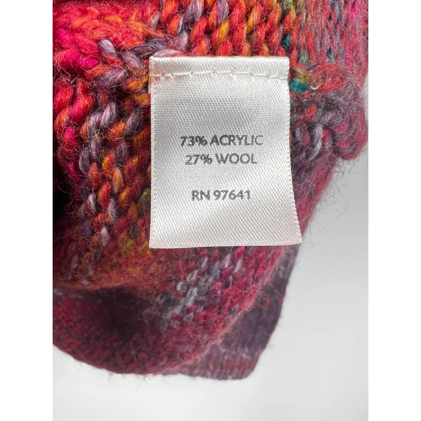 J. Jill Sweater Womens Burgundy Stripe Wool Blend Knit Cardigan‎ Size Small - Image 4