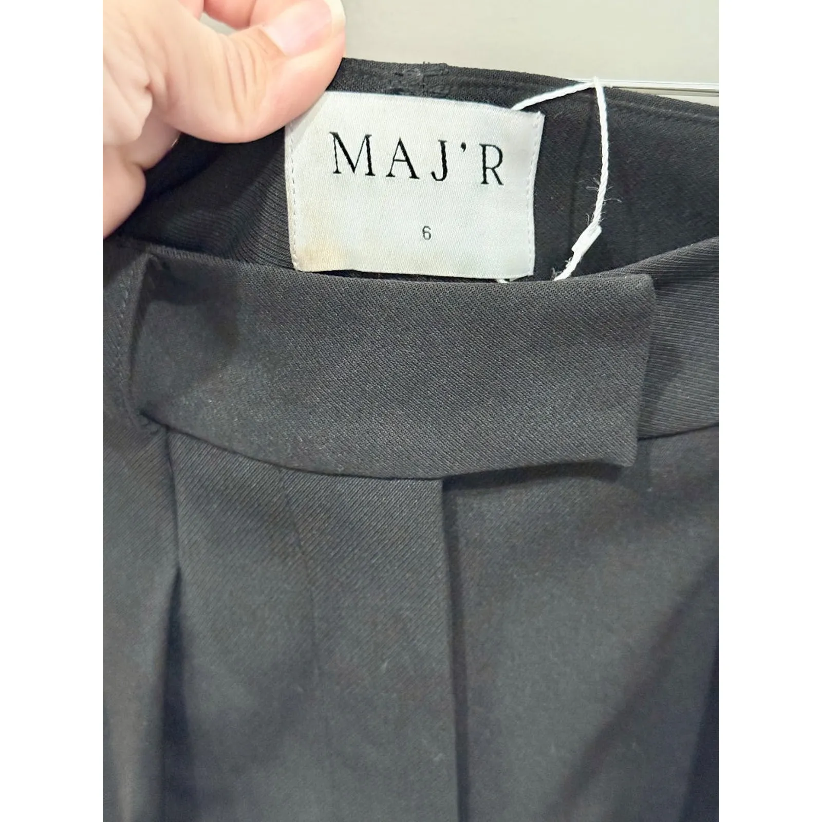 Maj'r The High Waisted Pleated Front Wide Leg Trouser Pants Black Women's Size 6 - Image 8