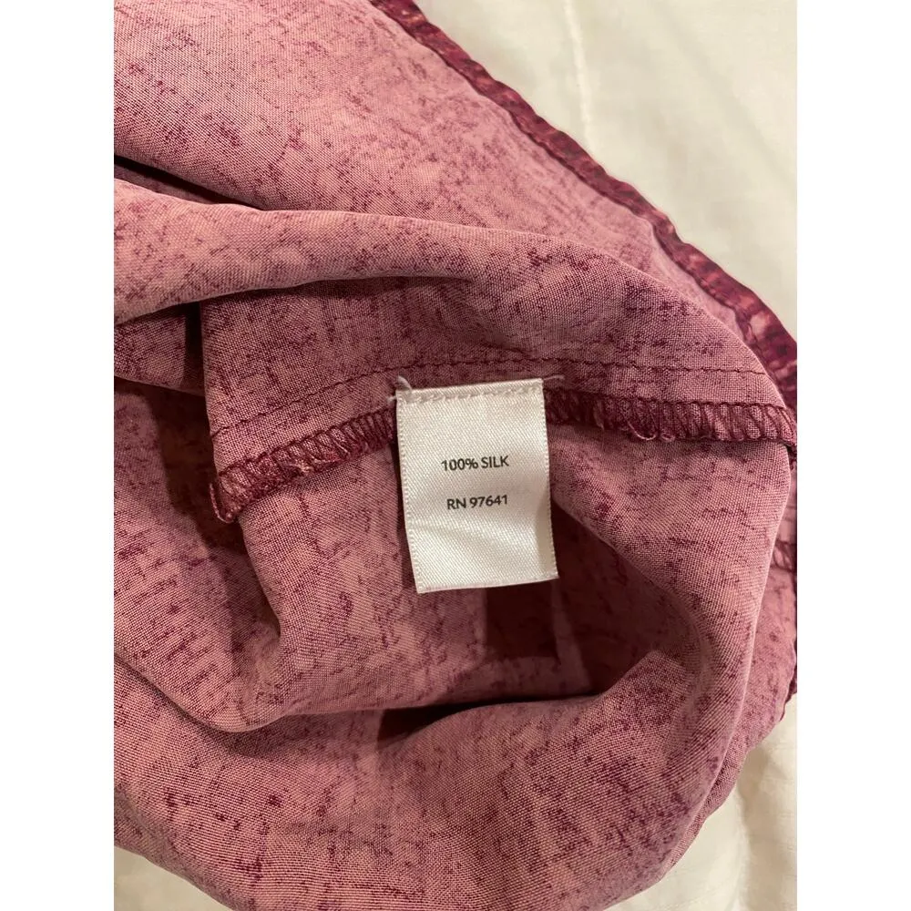 J Jill Shift Dress Excellent 100% Silk Career Casual Burgundy Pink Size Medium Red - Image 6