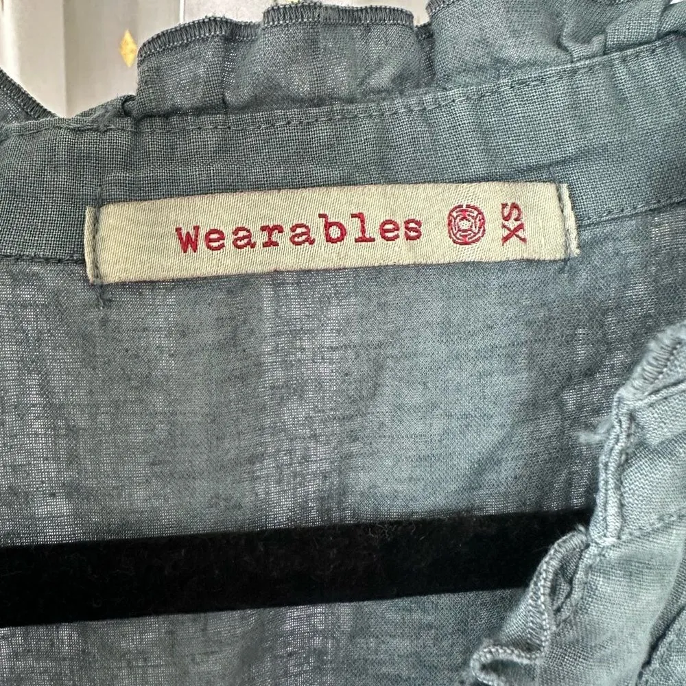 Wearables Belita Ruffle Split V Neck Linen - Image 6