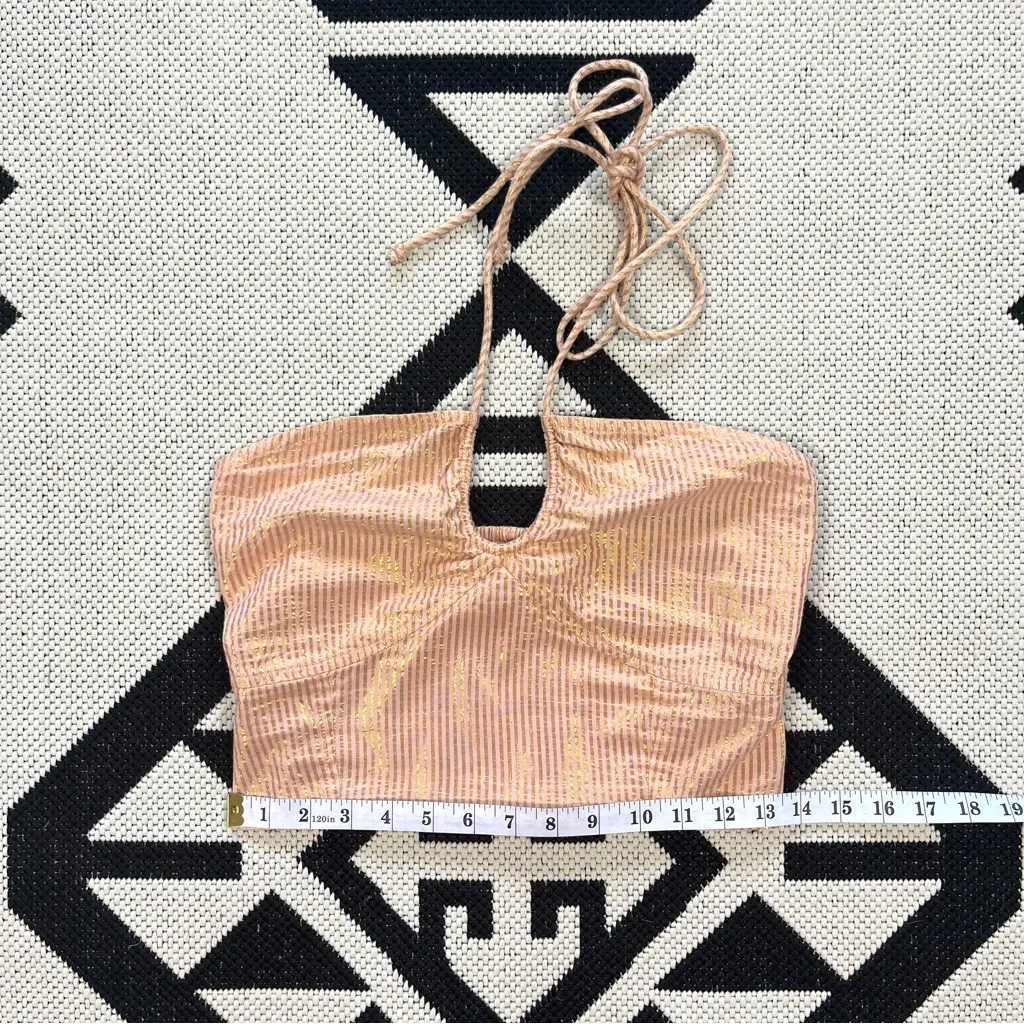 Jen's Pirate Booty High Desert Palm Leaf Corset in Gold Stripe Desert Rose Small - Image 6