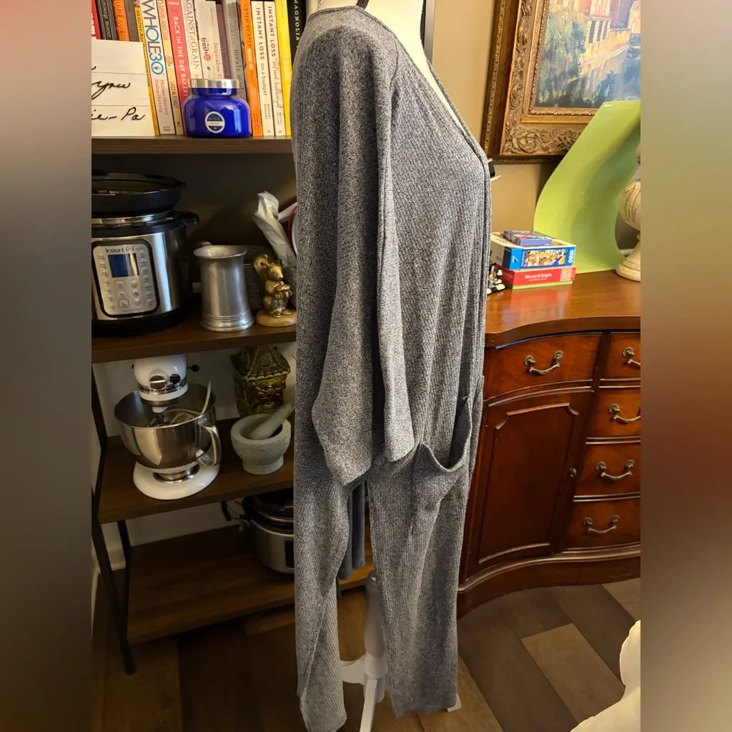 NWOT Simple by Suzanne Betro Heather Navy Blue Long Sweater Cardigan - Image 2