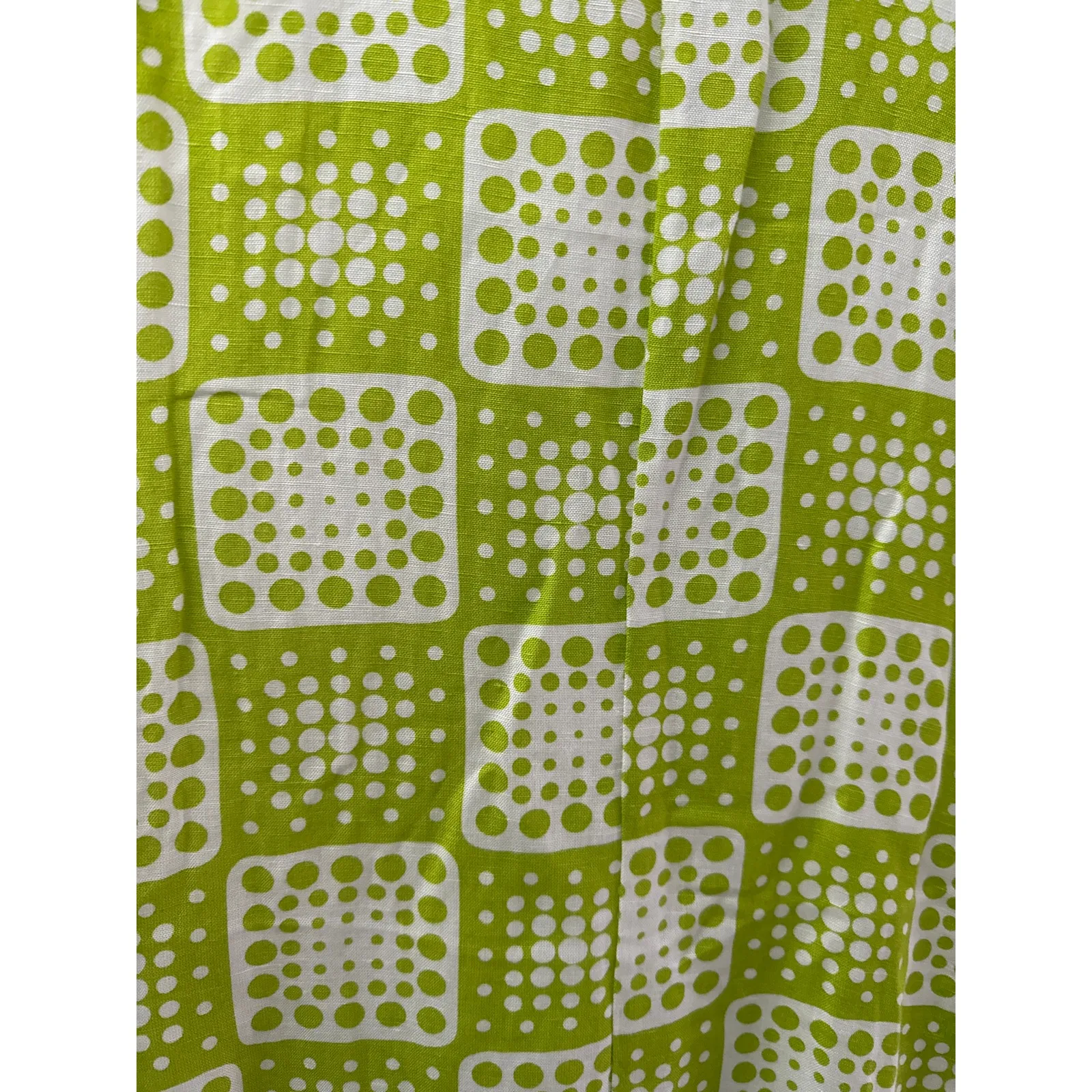 Anthropologie The Odells Button-Front Lime Green & White Midi‎ Dress Size 12 - Image 11