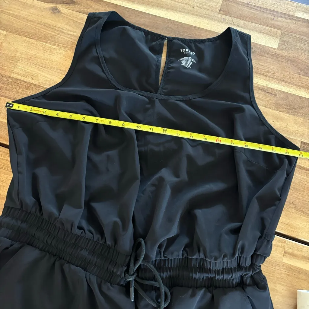 Torrid Black Stretch Woven Active Full Length Jumpsuit With Surplice Back 1 - Image 5